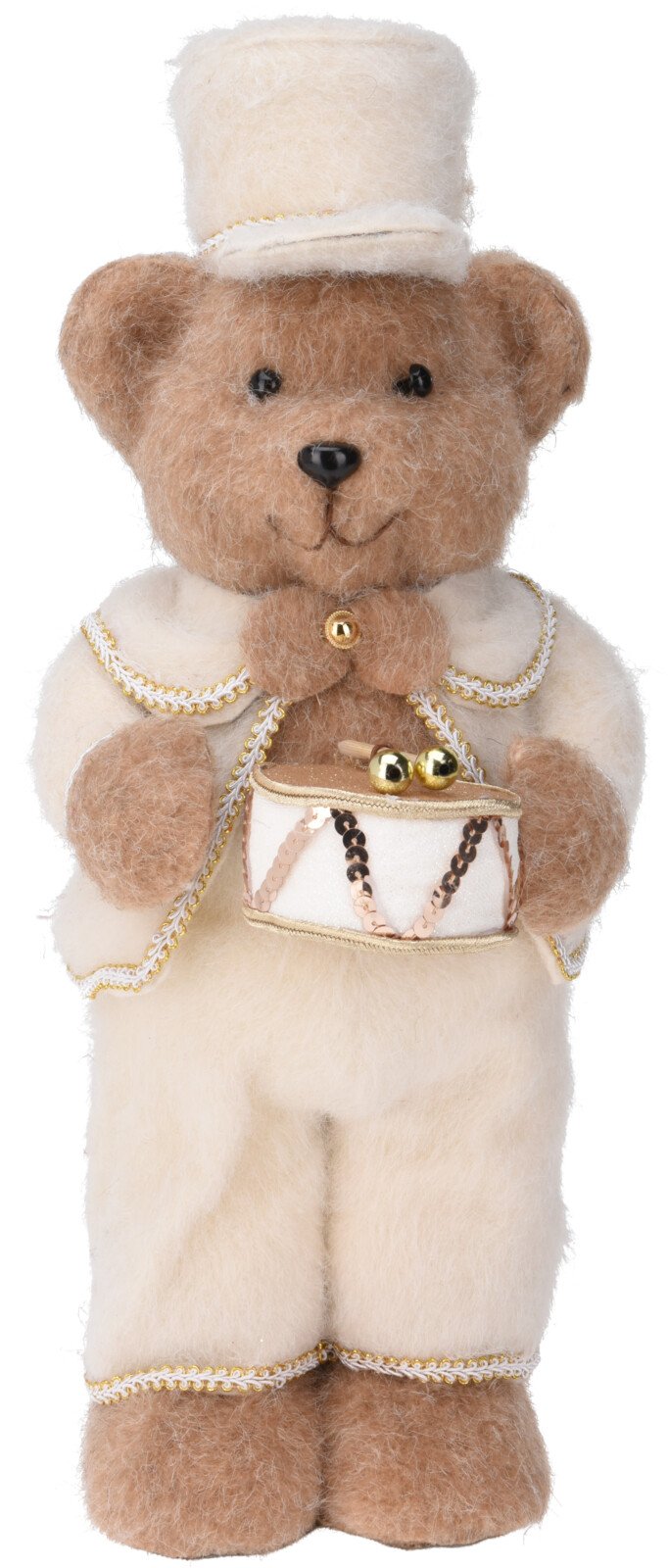 BJRNEBAMSE STENDE MED TROMME  HVIDT OUTFIT