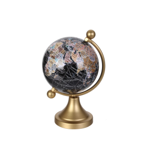 DEKORATIV GLOBUS H14,5 CM � GULD & SORT