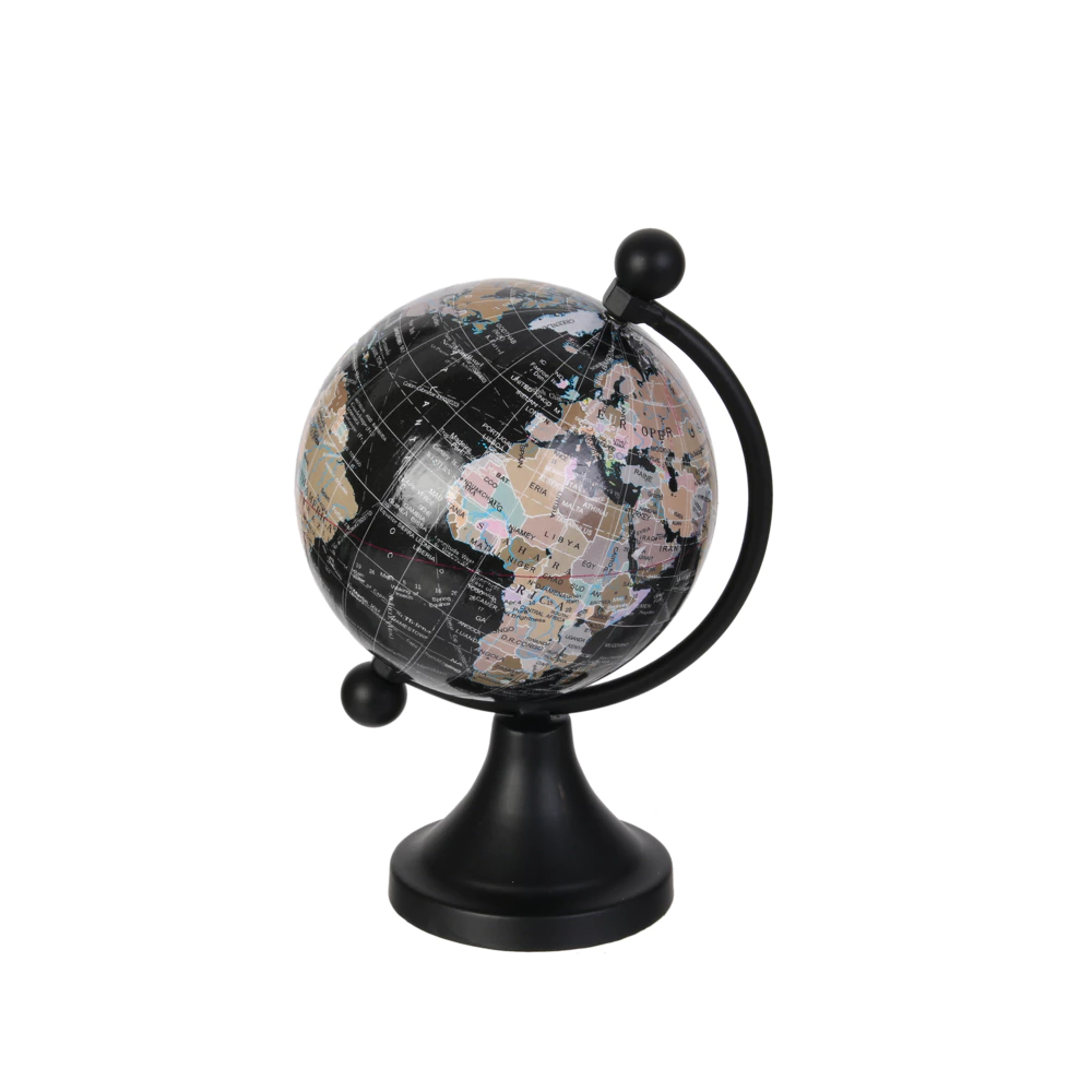 DEKORATIV GLOBUS H14,5 CM � SORT