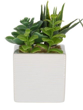 KUNSTIGE PLANTER I POTTE H15 CM NR 1  HVID