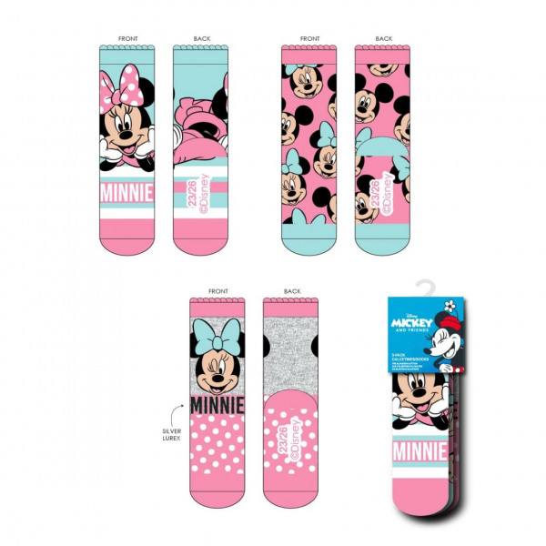 STRMPER MED MOTIV AF MINNIE MOUSE 3 PAR  STR. 27/30