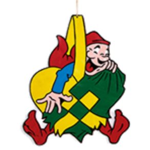 BRAMMING TR NISSE GRINENDE OG SIDDENDE I FLETTET HJERTE  25 CM