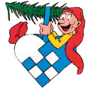 BRAMMING TR NISSE MED GRAN OG JULEHJERTE  60 CM