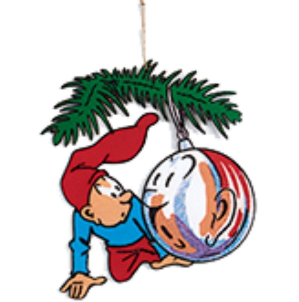 BRAMMING TR NISSE MED GRAN OG JULEKUGLE  25 CM