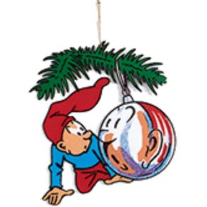 BRAMMING TR NISSE MED GRAN OG JULEKUGLE  25 CM