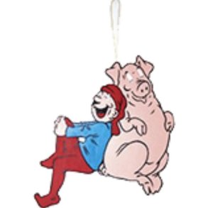 BRAMMING TR NISSE SIDDENDE MED GRIS  40 CM