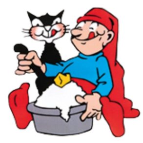 BRAMMING TR NISSE SPISER RISENGRD SAMMEN MED EN KAT  40 CM 