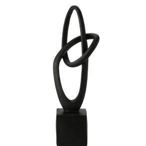 ORNAMENT, ELONGATED ROUND DESIGN ON BLACK BASE  SORT 