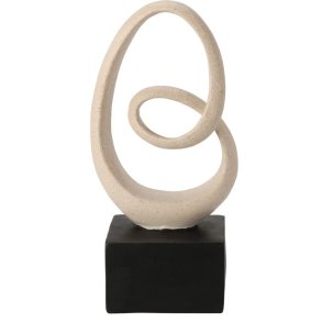 ORNAMENT, ROUND DESIGN ON BLACK BASE  SAND OG SORT 