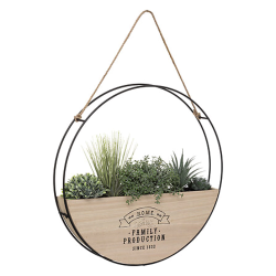 RUNDT PLANTEOPH�NG I TR� MED KUNSTIG PLANTER D46 CM � FLEREFARVET