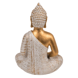 DEKORATIV BUDDHA FIGUR I LOTUSSTILLING H16,5 CM � GULD