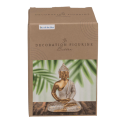DEKORATIV BUDDHA FIGUR I LOTUSSTILLING H16,5 CM � GULD