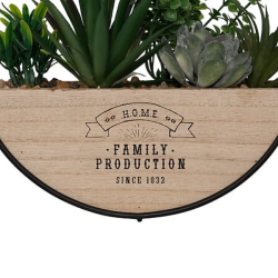 RUNDT PLANTEOPH�NG I TR� MED KUNSTIG PLANTER H20 CM � FLERFARVET