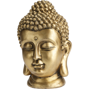 BUDDHA HOVED H23 CM  GULD