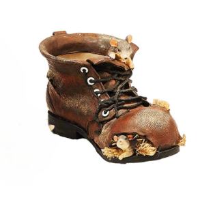 DEKORATIV VENSTRE SKO MED MUS CA. 20 CM � BRUN