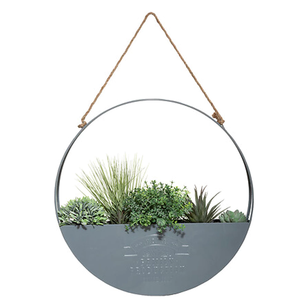 RUNDT PLANTEOPH�NG MED KUNSTIG PLANTER D44 CM � GR�