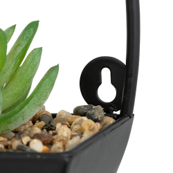 RUNDT METALOPH�NG MED DEKORATIV PLANTE H41 CM � SORT