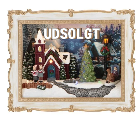 FOTORAMME MED BILLEDET AF ET JULELANDSBY  MULTIFARVET