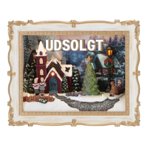 FOTORAMME MED BILLEDET AF ET JULELANDSBY  MULTIFARVET