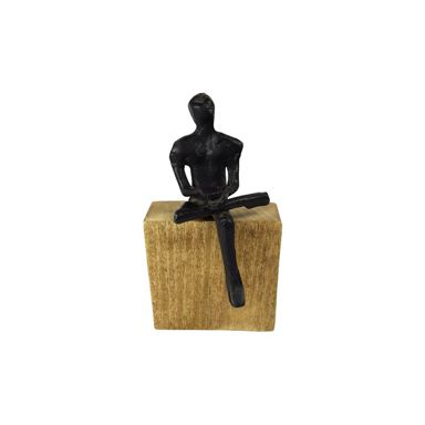 SKULPTUR RELAX P MANGOTRSOKKEL H19 CM  SORT