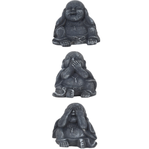 BUDDHA SIDDENDE IKKE SE / HRE / TALE H9 CM  ANTRACIT GR