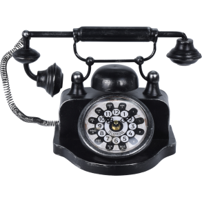 BORDUR I RETRO TELEFON-DESIGN  SORT