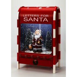 POSSTKASSE DEKORATION MED LED, MUSIK OG SNE  25 X 15 X 40 CM