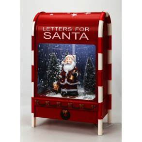 POSSTKASSE DEKORATION MED LED, MUSIK OG SNE  25 X 15 X 40 CM