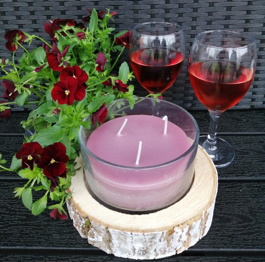 3 I 1 ELEGANT LYSESTAGE KOMBINATION LYS, GLAS OG TR  ROSA