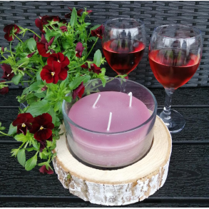 3 I 1 ELEGANT LYSESTAGE KOMBINATION LYS, GLAS OG TR  ROSA