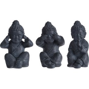 BUDDHA IKKE SE, IKKE HRE, IKKE TALE H17 CM  ANTIK GR