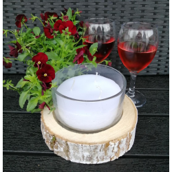 3 I 1 ELEGANT LYSESTAGE KOMBINATION LYS, GLAS OG TR  HVID