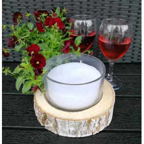 3 I 1 ELEGANT LYSESTAGE KOMBINATION LYS, GLAS OG TR  HVID